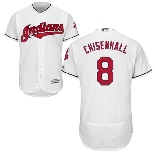 Indians #8 Lonnie Chisenhall White Flexbase Authentic Collection Stitched MLB Jersey - Click Image to Close